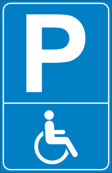 Parkplatzschild Nur für Rollstuhlfahrer Blau